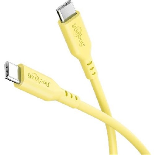 Goobay 77742 USB-C™-Silikonkabel, 1,5 m, gelb VPE Sleeve Mindestbestellmenge 1