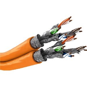Goobay 75714 CAT 7A Duplex-Netzwerkkabel, S/FTP (PiMF), orange VPE Cable ring-coil Mindestbestellmenge 1