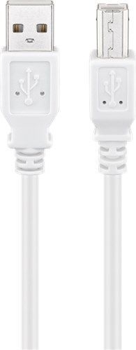 Goobay 96186 USB-A-auf-USB-B-Kabel, 1 m, weiß VPE Bulk Mindestbestellmenge 1