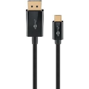 Goobay 75705 USB-C™-auf-DisplayPort™-Kabel 4K @ 60 Hz, 2 m, schwarz Kabellänge: 2 m