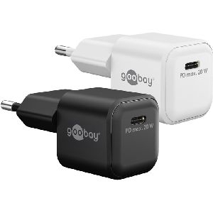 Goobay 79150 USB-C™ PD GaN Schnellladegerät Nano (20 W) schwarz VPE Retail Box Mindestbestellmenge 1