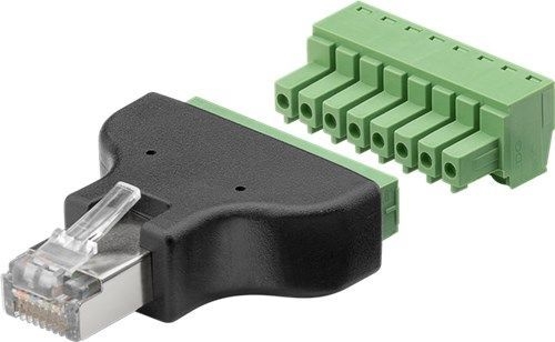 Goobay 76736 Terminal Block 8-pin > RJ45-Stecker (8P8C) VPE Bulk Mindestbestellmenge 1