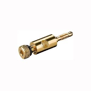 Goobay 11683 Bananenstecker mit Schraubanschluss, Schwarz - vergoldet, 4 mm, Farbring schwarz