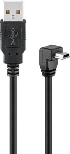 Goobay 93971 USB-A-auf-Mini-B-Kabel 90°, 1,8 m, schwarz VPE Bulk Mindestbestellmenge 1