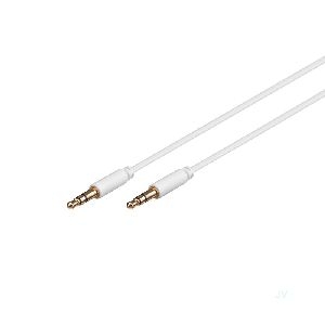 Goobay 69114 3,5 mm Klinke-Verbindungskabel, vergoldet, 3 m, Weiß - Klinke 3,5 mm Stecker (3-Pin, st
