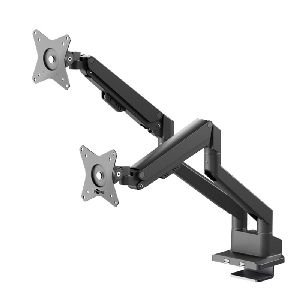 Goobay 70814 Doppel-Monitorhalterung mit Gasdruckfeder, schwarz