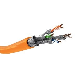 Goobay 75713 CAT 7A Netzwerkkabel, S/FTP (PiMF), orange, Kabellänge: 50 m