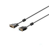 Goobay 34214 DVI-I/VGA Full HD Kabel, vergoldet, 2 m, Schwarz - DVI-A-Stecker (12+5 pin) > VGA-Stecker (15-polig)