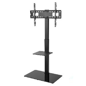 Goobay 58526 Basic TV-Bodenständer Basic (Größe L), Schwarz - für Fernseher und Monitore zwischen 37