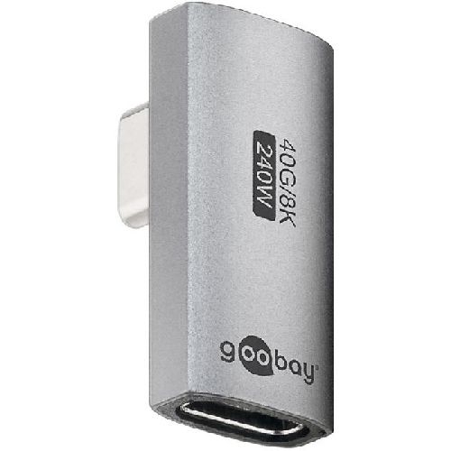 Goobay 74443 USB-C™-Adapter vertikal 90° rotiert, USB4™ VPE Retail Polybag Mindestbestellmenge 1