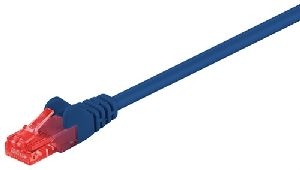 Goobay 95247 CAT 6 Patchkabel, U/UTP, blau VPE Cable Tag Mindestbestellmenge 1