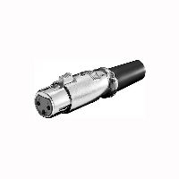 Goobay 11223 Mikrofonkupplung, XLR-Buchse (3-Pin), 3 Pin - mit Verriegelung und geschraubter Zugentl