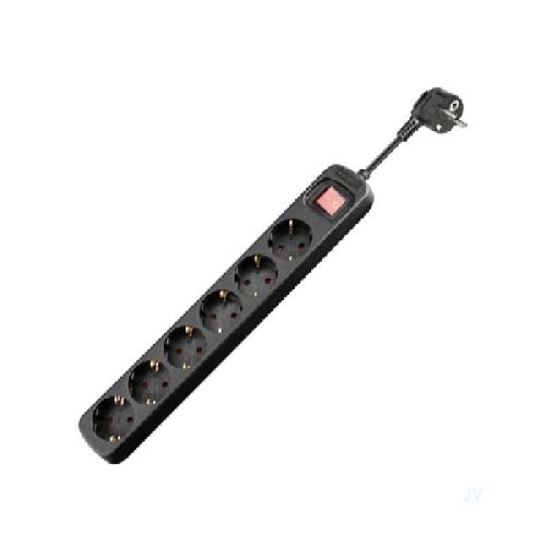 Goobay 51290 Steckdosenleiste 6-fach mit Schalter, 1,5 m, schwarz VPE Bulk Mindestbestellmenge 1
