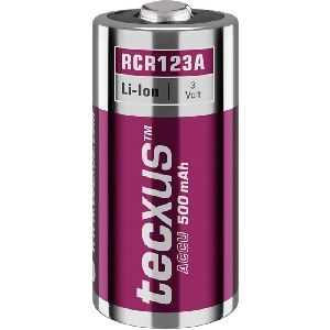 Tecxus 72563 RCR123 Akku - 500 mAh, 1 Stk. im Karton VPE Retail Box Mindestbestellmenge 1