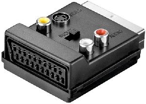 Goobay 50312 Scart zu Composite Video und S-Video Adapter, IN/OUT, mit Scart-Durchleitung Anschluss,