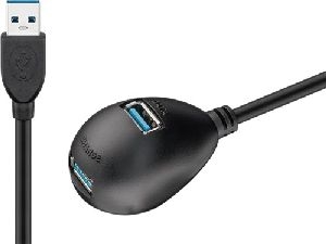 Goobay 95918 USB-A-Verlängerung mit Standfuß, 1,5 m, schwarz VPE Cable Tag Mindestbestellmenge 1