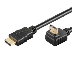 Goobay 61293 High-Speed-HDMI™-90°-Kabel mit Ethernet (4K@60Hz) Kabellänge: 0.5 m VPE Cable Tag Mindestbestellmenge 1