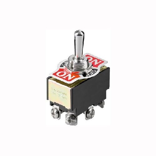 Goobay 10114 Kippschalter Miniatur, 2x EIN – AUS – EIN, 6 Pins mit Schraubanschlüssen VPE Bulk Mindestbestellmenge 1