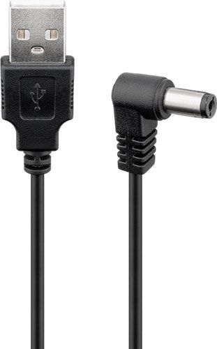 Goobay 55156 USB-auf-DC-Kabel 5 V/1 A, 1,5 m, schwarz VPE Cable Tag Mindestbestellmenge 1
