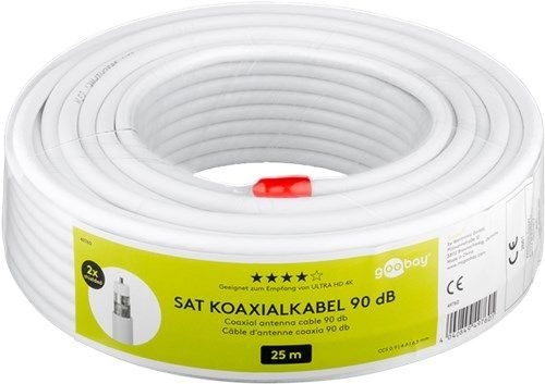 Goobay 49760 90 dB SAT-Koaxialkabel, doppelt geschirmt VPE Cable ring-coil Mindestbestellmenge 1