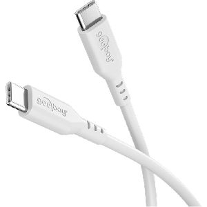 Goobay 77743 USB-C™-Silikonkabel, 1,5 m, weiß VPE Sleeve Mindestbestellmenge 1