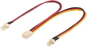 Goobay 93880 PC-Lüfter Y-Stromkabel, 3-Pin Stecker/Buchse Kabellänge: 0.22 m