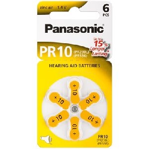 Panasonic 48830 V10/PR70 (PR10) Batterie, 6 Stk. im Blister VPE Retail Blister Mindestbestellmenge 10
