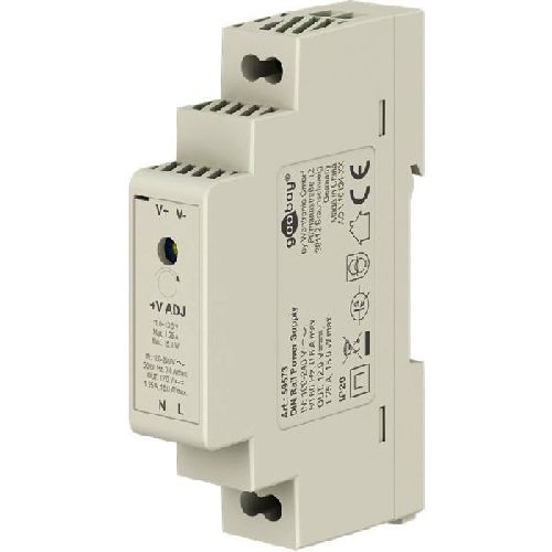 Goobay 59573 Hutschienen-Netzteil (DIN-Rail) 12 V (DC), 1,25 A, 15 W VPE Retail Box Mindestbestellmenge 1