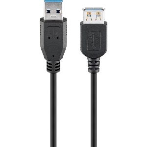 Goobay 74149 USB-A-Verlängerung, 2 m, schwarz VPE Bulk Mindestbestellmenge 1