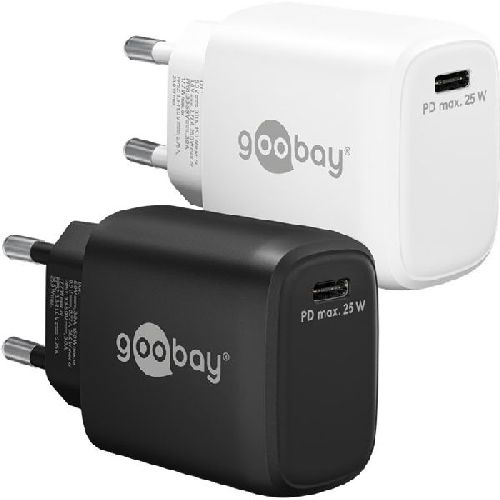 Goobay 65367 USB-C™ PD GaN Schnellladegerät (25 W) schwarz VPE Retail Polybag Mindestbestellmenge 1