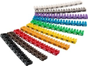 Goobay 72513 Kabelmarker-Clips "Ziffern 0-9", für Kabeldurchmesser von 2,8 - 4,6 mm VPE Retail Polybag Mindestbestellmenge 1