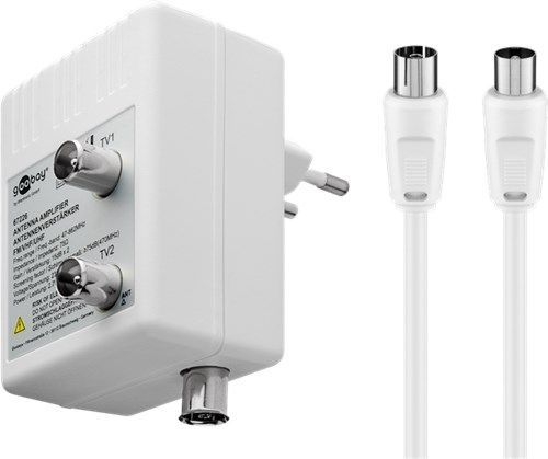 Goobay 67226 Antennenverstärker mit 2 Ausgängen, 15-30 dB VPE Retail Box Mindestbestellmenge 1