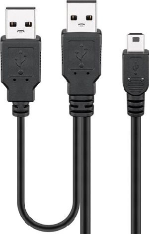 Goobay 34587 USB 2.0 Hi-Speed Dual-Power-Kabel, schwarz
