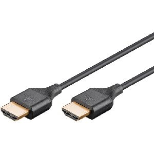 Goobay 75297 Slim Ultra High-Speed HDMI™-Kabel mit Ethernet Kabellänge: 0.5 m VPE Cable Tag Mindestbestellmenge 1