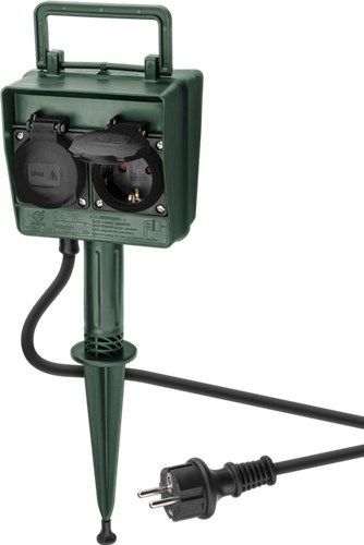 Goobay 55943 Gartensteckdose 4-fach mit Erdspieß VPE Retail Box Mindestbestellmenge 1