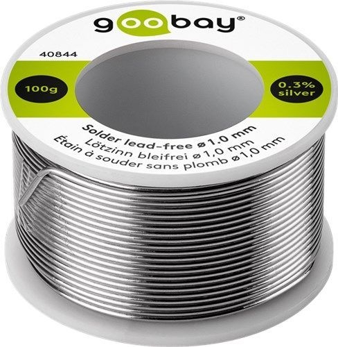 Goobay 40844 Lötzinn bleifrei, ø 1,0 mm, 100 g VPE Bulk Mindestbestellmenge 1