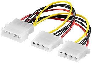 Goobay 50684 PC Y-Stromkabel/Stromadapter 5.25, 1x Stecker zu 2x Buchse Kabellänge: 0.16 m
