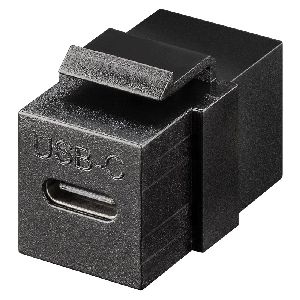 Goobay 61261 Keystone-Modul USB-C™-Verbinder, USB 3.2 Gen 2 (10 Gbit/s), schwarz VPE Bulk Mindestbestellmenge 1