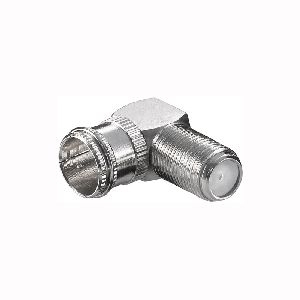 Goobay 12435 Winkeladapter: F-Stecker (Quick) > F-Buchse 90° Anschluss, Gehäusematerial: Zink