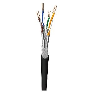 Goobay 52769 CAT 7 Outdoor Netzwerkkabel, S/FTP (PiMF), schwarz, 305 m VPE Cable spool-drum Mindestbestellmenge 1