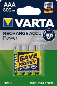 Varta 43461 Ready to Use AAA (Micro)/HR03 (56703) - 800 mAh - LSD-NiMH Akku (Ready-to-Use), 1,2 V
