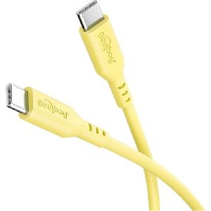 Goobay 77742 USB-C™-Silikonkabel, 1,5 m, gelb VPE Sleeve Mindestbestellmenge 1