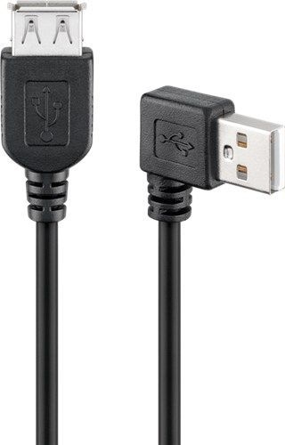 Goobay 95701 USB-A-Verlängerung 90°, 0,15 m, schwarz VPE Bulk Mindestbestellmenge 1