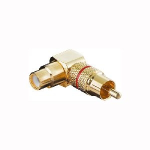 Goobay 11591 Cinch-Adapter 90°, Goldausführung, rot Farbversion: Rot