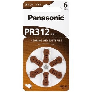 Panasonic 48832 V312/PR41 (PR312) Batterie, 6 Stk. im Blister VPE Retail Blister Mindestbestellmenge 10