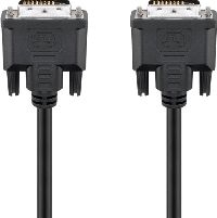 Goobay 33810 DVI-D Full HD Kabel Dual Link, Nickel, 2 m, Schwarz - DVI-D-Stecker Dual-Link (24+1 pin