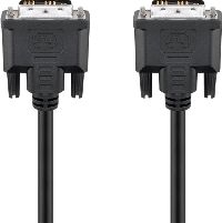 Goobay 50850 DVI-D Full HD Kabel Single Link, vernickelt, 2 m, Schwarz - DVI-D-Stecker Single-Link (