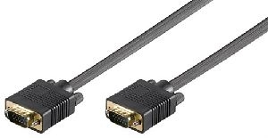 Goobay 93005 Full HD SVGA Monitorkabel, vergoldet, 0.8 m, Schwarz - VGA-Stecker (15-polig) > VGA-Ste