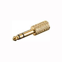 Goobay 11062 Kopfhörer Adapter, AUX Klinke 6,35 mm zu 3,5 mm, Goldausführung, Klinke 6,35 mm Stecker (3-Pin, stereo) - Klinke 6,35 mm Stecker (3-Pin, stereo) > Klinke 3,5 mm Buchse (3