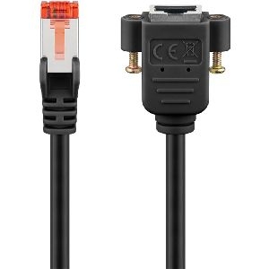 Goobay 65637 CAT 6 Verlängerungskabel, S/FTP (PiMF), schwarz VPE Bulk Mindestbestellmenge 1